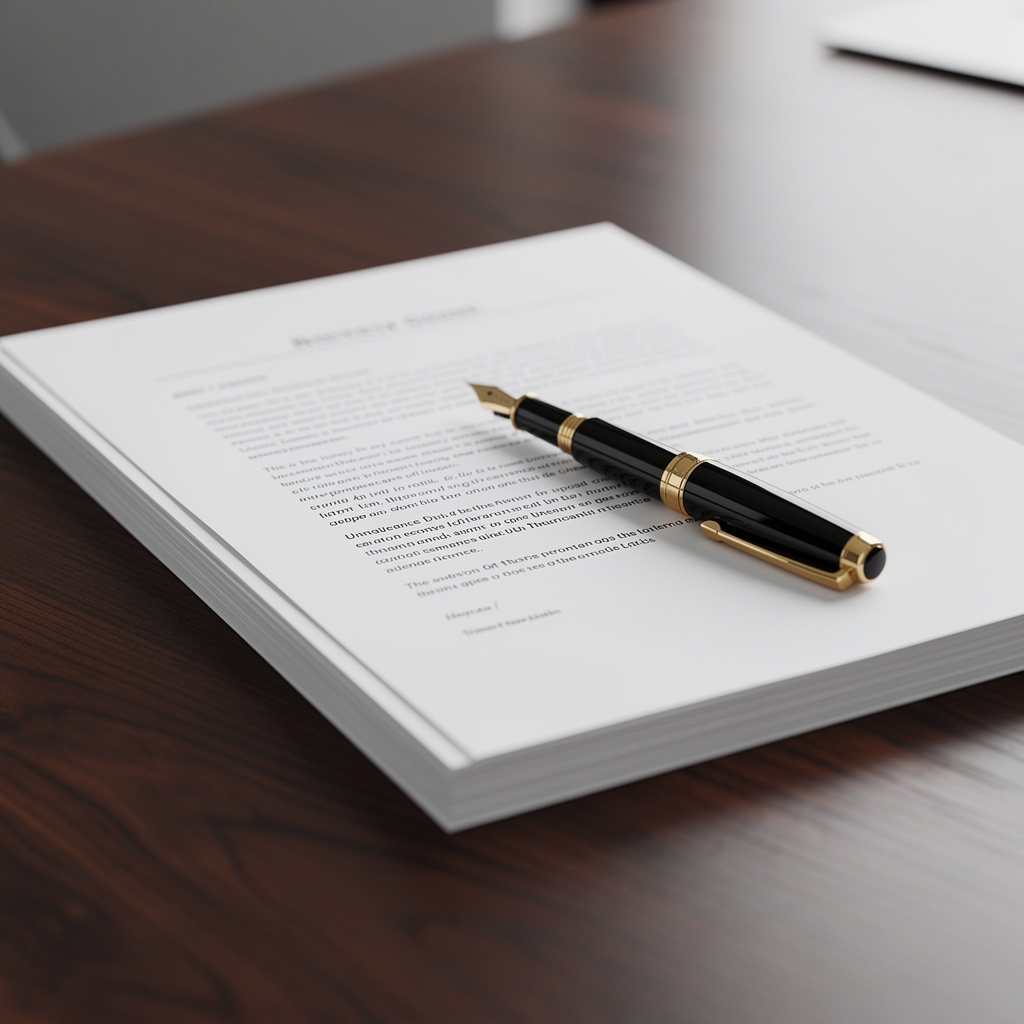 Legal documents and fountain pen